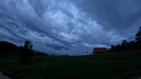 Fall Clouds Traveling In The Evening Video stock 214236116