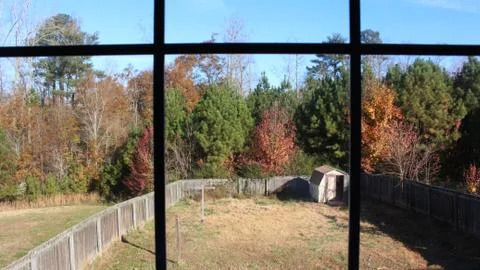 Fall Color Through Window Stock Photos