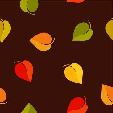 Fall colored leaves, seamless vector background. Colorful isolated leaf backdrop 스톡 일러스트