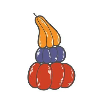 Fall colored pumpkin clip art doodle Stockillustratie