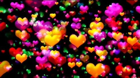 Fall of colorful hearts Stock Footage 265758865