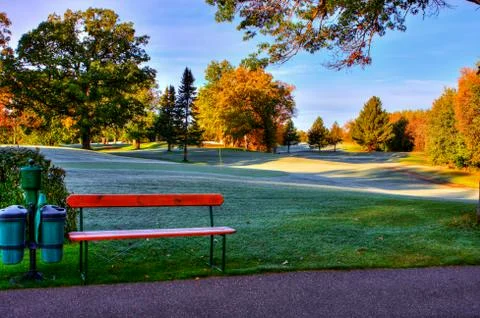 Fall colors at the golf course. Foto stock
