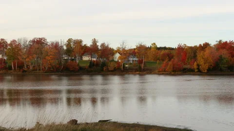 Fall Colors Lake Timelapse Stock Footage 64368878