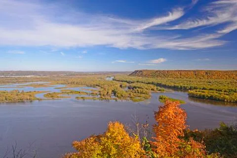 Fall colors on a midwest river Photos