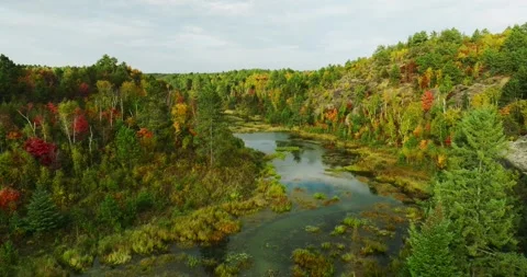 Fall colors ottawa river 2 Stock Footage 256916366