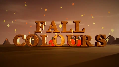 Fall Colours Burnished Copper 3D Letters with Pumpkins and Falling Maple Leaves 動画素材 343371002