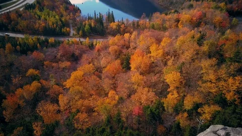 Fall colours in Franconia Notch State Park Video stock 108500501