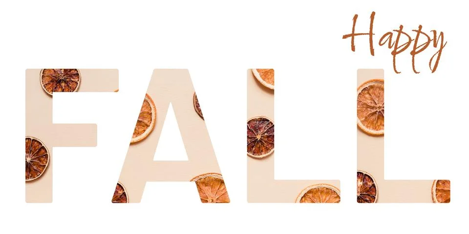Fall concept banner with creative text cutout effect Stock Photos