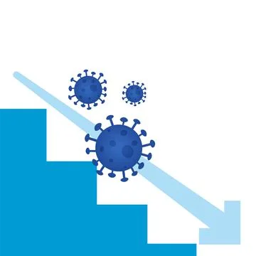 The fall of the coronavirus. Decline in 2021 Stock Illustration