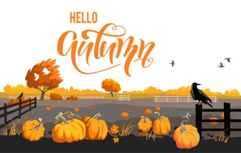 Fall countryside scenery Stock Illustration