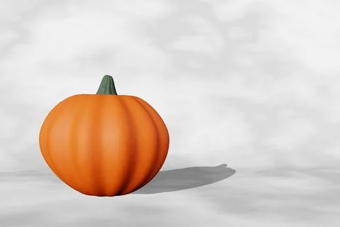 Fall creative concept pumpkin on marble background 3D render. Halloween Thank Stock Illustration