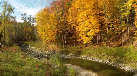 Fall Creek Aerial Stock Footage 43057143