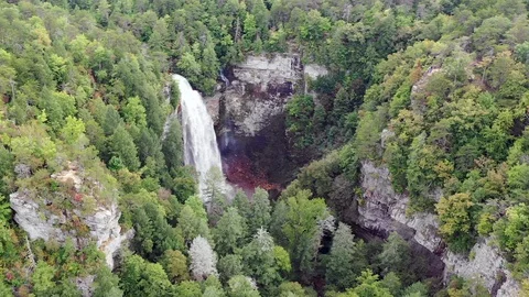 Fall Creek Falls Aerial view Stock Footage