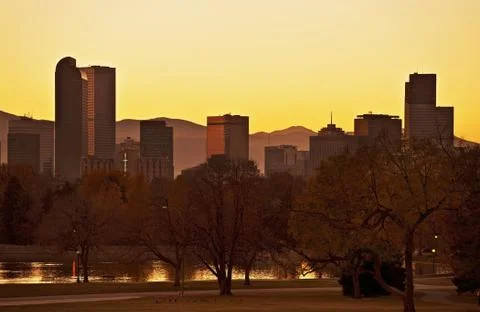 Fall denver sunset Stock-Fotos
