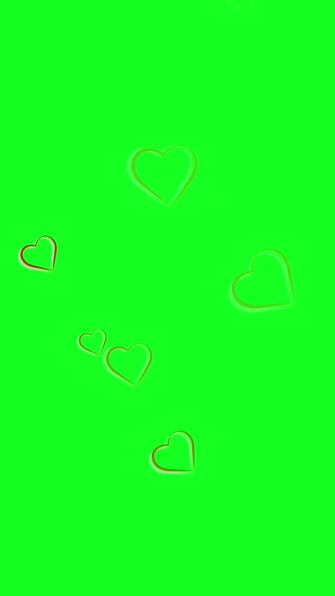 Fall down animation of love symbol in a green screen background Stock Footage 306211719