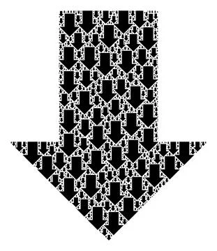 Fall Down Arrow Icon Recursion Mosaic Stock Illustration