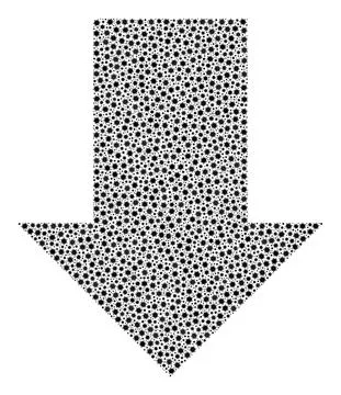 Fall Down Arrow Mosaic Icon of Coronavirus Infection Elements 스톡 일러스트