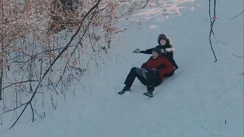 Fall down in the snow Stock-Footage 72410811