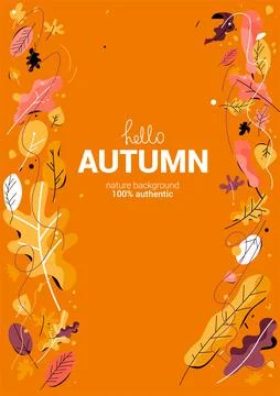 Fall drawn leaves Stock Illustration