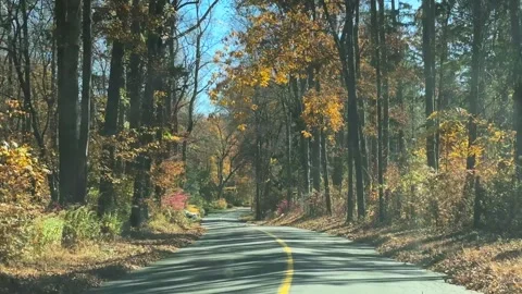 Fall Drive Around Rural Corner Stock Footage 291298728