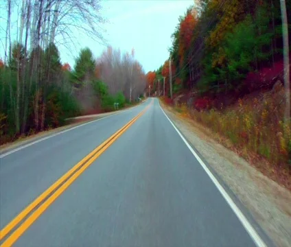 Fall drive HD time lapse 2 Stock Footage 565078