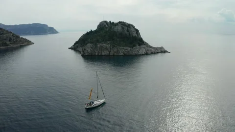 The fall of the drone. The drone crashes on a rock during flight. Stock Footage 152503395