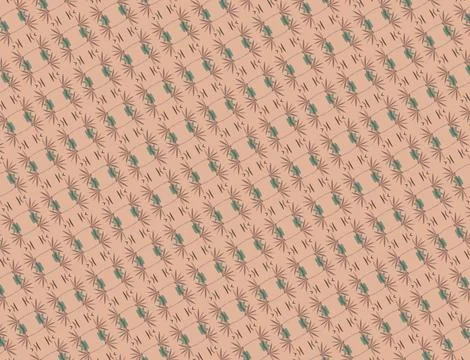 Fall earthy conifer stroke-based surface pattern with clean beach-tree line.. Stock Illustration