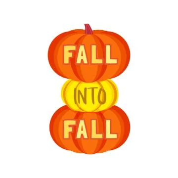 Fall into Fall pumpkin icon vector illustration Stock Illustration