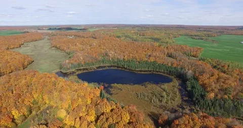 Fall Farm Dolly Left Water Stock Footage 96440135