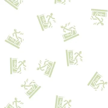 Fall fence accident glyph vector seamless pattern Stock Illustration