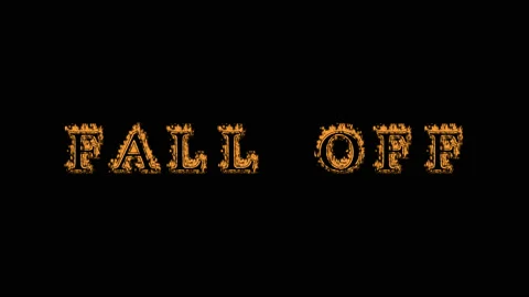 Fall Off fire text effect black background Stock Footage 136151731