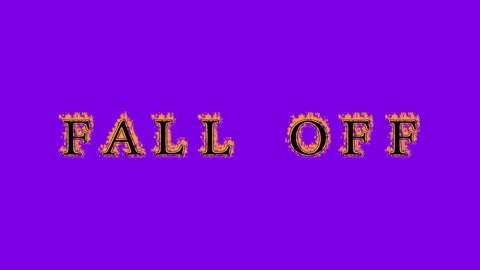 Fall Off fire text effect violet background Stock Footage 136151732