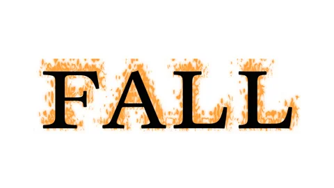 Fall fire text effect white isolated background Stock Footage 138071924