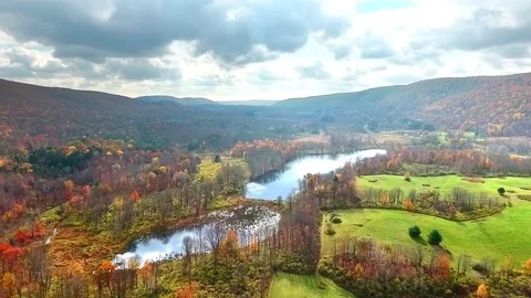 Fall Foliage Aerial Stock-Footage 118921537