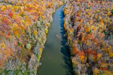Fall Foliage and River Stock Photos