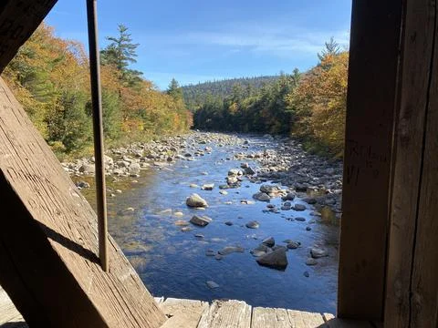 Fall foliage from Covered Bridge Stock Photos