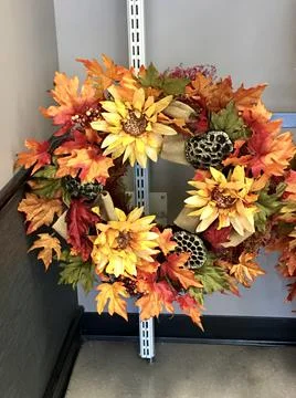 Fall foliage wreath Stock Photos