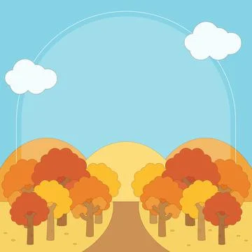 Fall forest scenery frame 1 Stock Illustration
