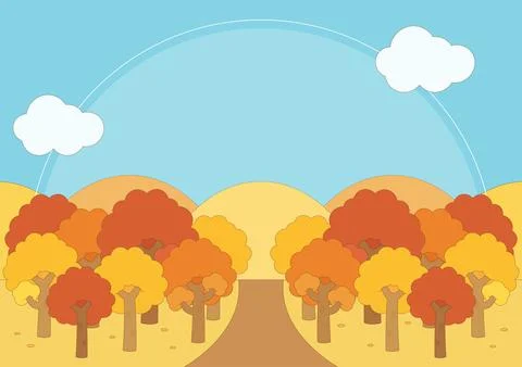 Fall forest scenery frame 2 Stock Illustration