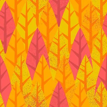 Fall Forest Tree Seamless Pattern Stock Illustration
