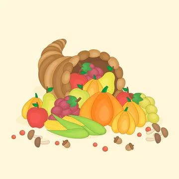 Fall fruit cornucopia 2 Stock Illustration
