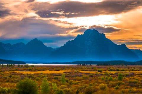 Fall in grand tetons Stock Photos