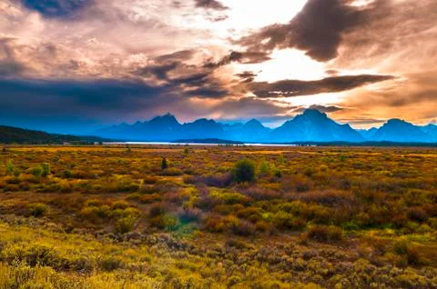Fall in grand tetons Stock Photos