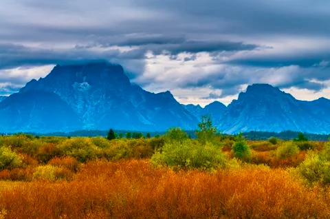 Fall in grant tetons Stock Photos