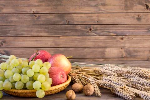 Fall harvest close up colorful frame or banner Stock Photos