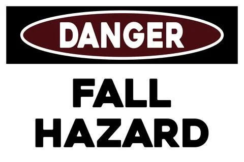 Fall hazard warning sign Stock Illustration