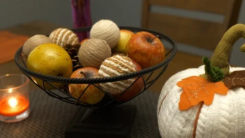 Fall holiday centerpiece Stock Footage 120612813