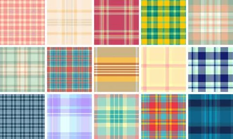 Fall inspired plaid bundle designed for textile concepts. Repeating tartan .. イラスト素材