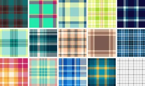 Fall inspired plaid bundle designed for textile concepts. Repeating tartan pa Stock Illustration