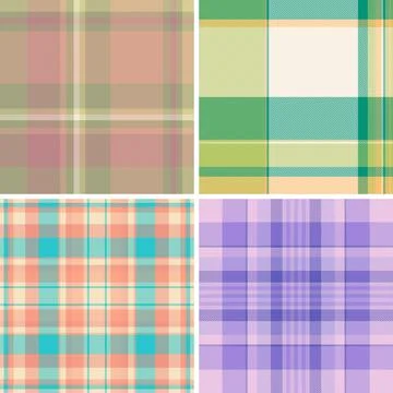 Fall inspired plaid pattern set designed for seasonal campaigns. This pack su Stock Illustration